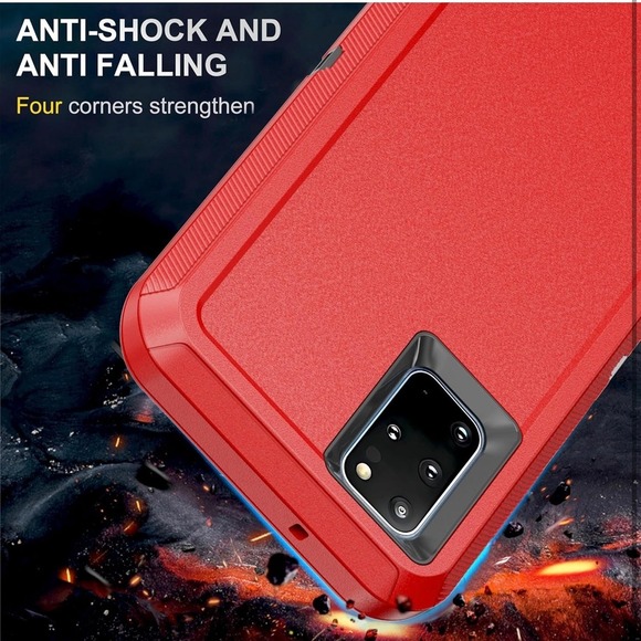 Heavy Duty Shockproof Phone Case Cover for Galaxy S20+ Plus 5G Red - Picture 3 of 9